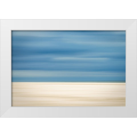 Sand And Clouds White Modern Wood Framed Art Print by Reichelt, Dieter
