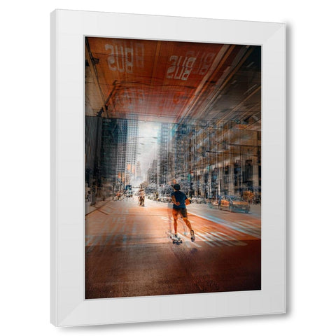 around the city White Modern Wood Framed Art Print by Chiriaco, Carmine