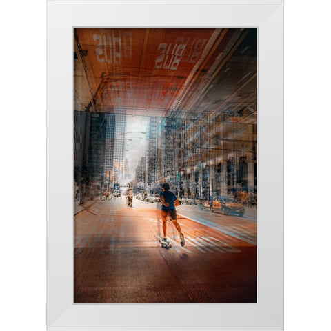 around the city White Modern Wood Framed Art Print by Chiriaco, Carmine