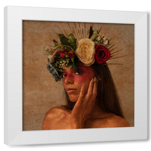 HANA White Modern Wood Framed Art Print by Yuan, Kiki