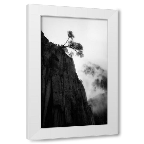 Mt. Huang White Modern Wood Framed Art Print by Gu, Cher