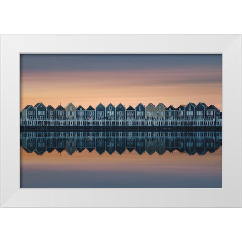 Drifting Houses White Modern Wood Framed Art Print by De Franzoni, Thomas