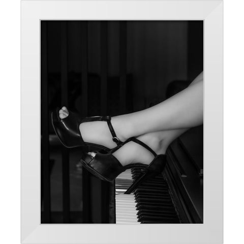 Clavier White Modern Wood Framed Art Print by Keramati, Saeed
