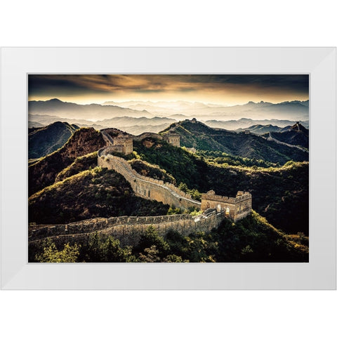 Chinese Wall White Modern Wood Framed Art Print by Reichelt, Dieter