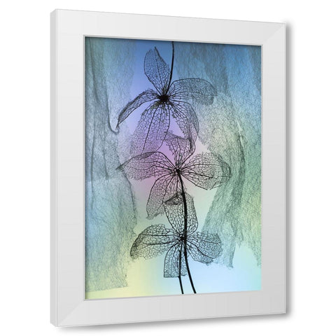 3 Flowers White Modern Wood Framed Art Print by Kowatari, Shihya