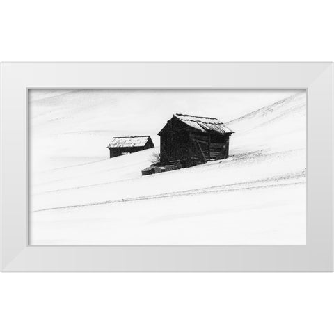 first snow White Modern Wood Framed Art Print by Hermann, Uschi