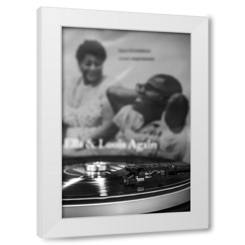 Vinyl_003 White Modern Wood Framed Art Print by 1x Studio III