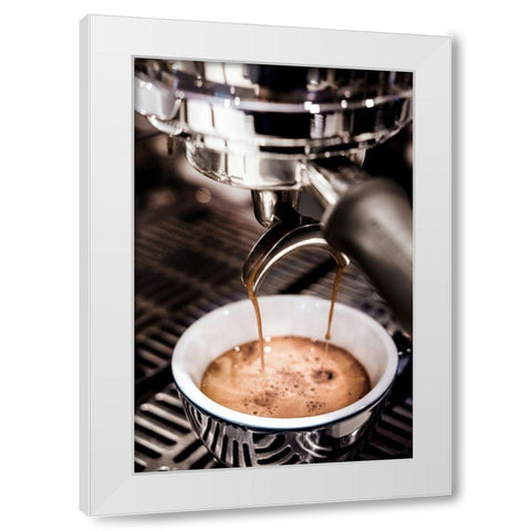 Coffee_002 White Modern Wood Framed Art Print by 1x Studio III