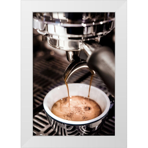 Coffee_002 White Modern Wood Framed Art Print by 1x Studio III