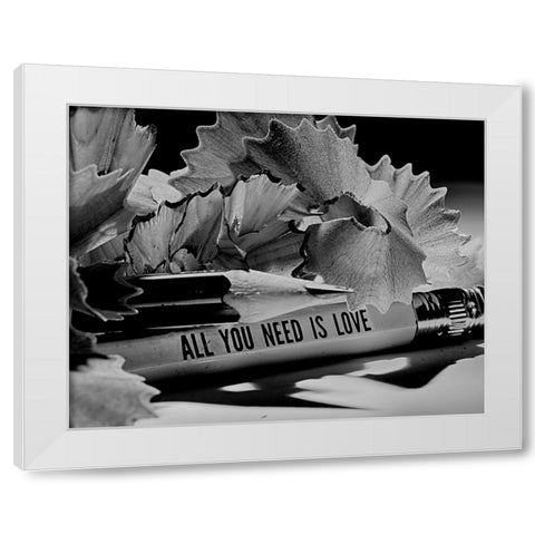 All You Need Is Love White Modern Wood Framed Art Print by Bulus, Razvan