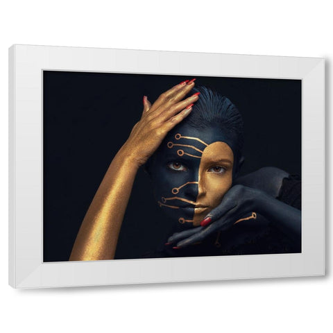 FULCRUM White Modern Wood Framed Art Print by Bogdan R, Mihai