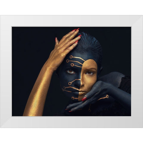 FULCRUM White Modern Wood Framed Art Print by Bogdan R, Mihai