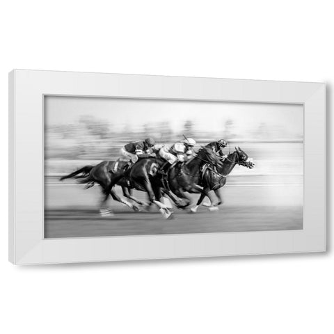 Horse Racing @ Queens Plate White Modern Wood Framed Art Print by little7