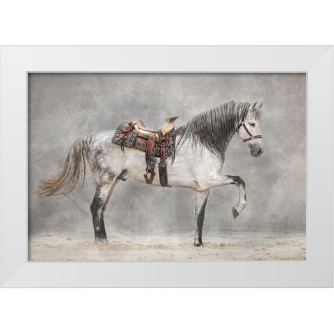 Strike A Pose White Modern Wood Framed Art Print by Tennant, Julie