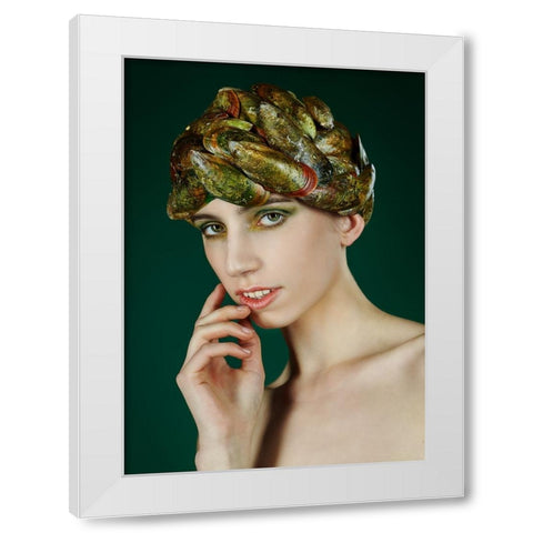 shellfish White Modern Wood Framed Art Print by Allmaier, Michael