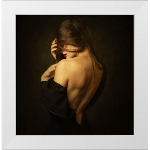 Sasha White Modern Wood Framed Art Print by Rise, Zachar
