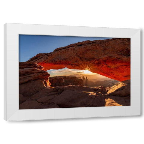 Window Of Light White Modern Wood Framed Art Print by Ling, Ariel