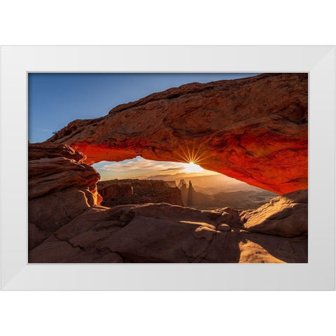 Window Of Light White Modern Wood Framed Art Print by Ling, Ariel