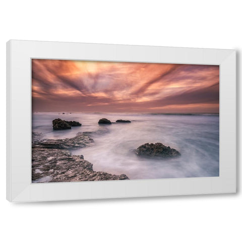 Stones White Modern Wood Framed Art Print by Ehrlich, Amir