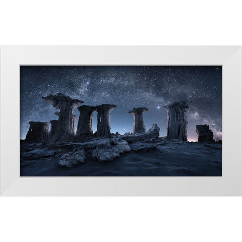 Primival Arch and Columns White Modern Wood Framed Art Print by Xu, Simon
