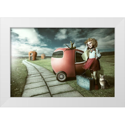 Vegtable Jurney White Modern Wood Framed Art Print by Mymon, Noam