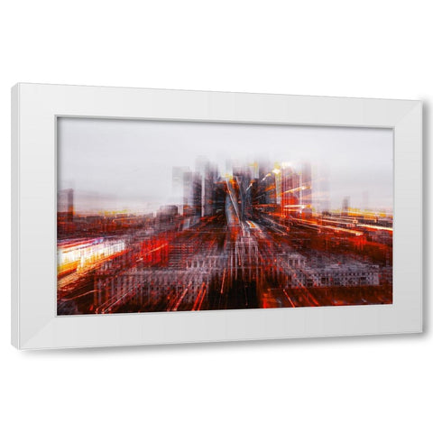 Tron City White Modern Wood Framed Art Print by Chiriaco, Carmine