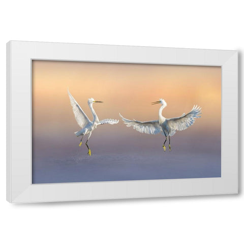 Happily Forever White Modern Wood Framed Art Print by Zhao, Qing