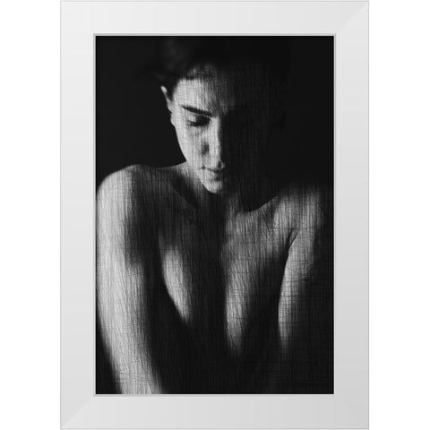 Drafted White Modern Wood Framed Art Print by Bousca, Bogdan