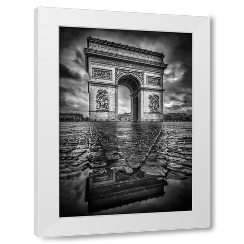 Dark morning White Modern Wood Framed Art Print by Lazare, Adrian