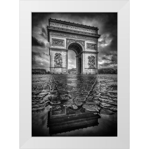 Dark morning White Modern Wood Framed Art Print by Lazare, Adrian