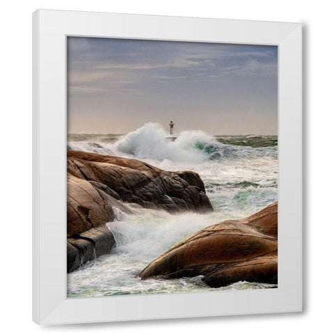 Coast Of Bohuslacn White Modern Wood Framed Art Print by Larsson, Dan