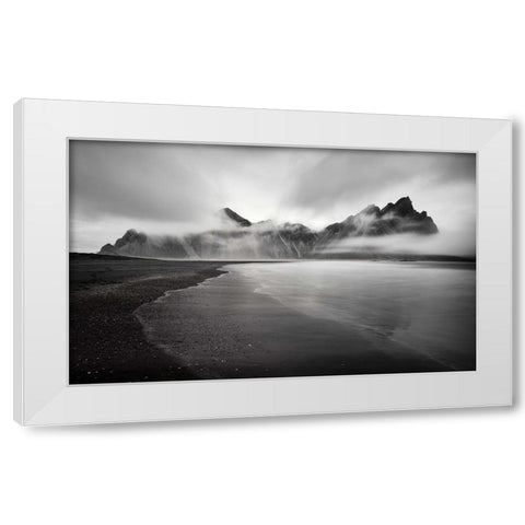 Vestrahorn White Modern Wood Framed Art Print by Engstrom, Erik