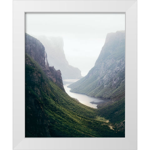 Newfoundland Fjord White Modern Wood Framed Art Print by Fazaeli, David