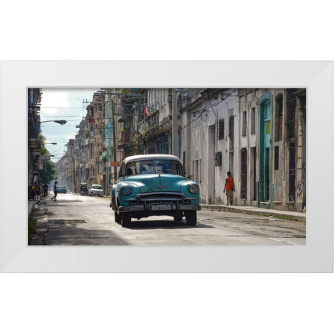 Cuba White Modern Wood Framed Art Print by Einhorn, Itzik