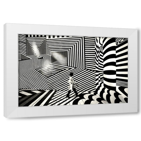 Pattern Walk 2 White Modern Wood Framed Art Print by Das, Avishek