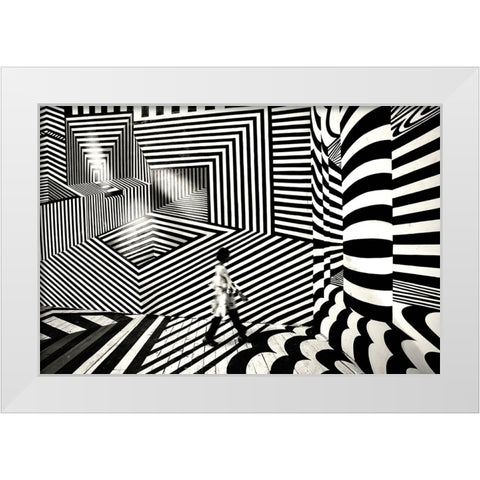 Pattern Walk 2 White Modern Wood Framed Art Print by Das, Avishek