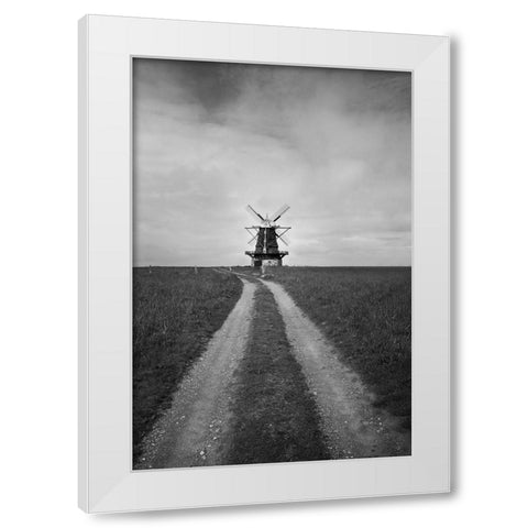 Windmill White Modern Wood Framed Art Print by Nordin, Kristina