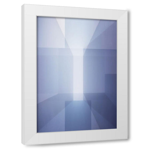 Abstract in blue White Modern Wood Framed Art Print by Van Son, Greetje