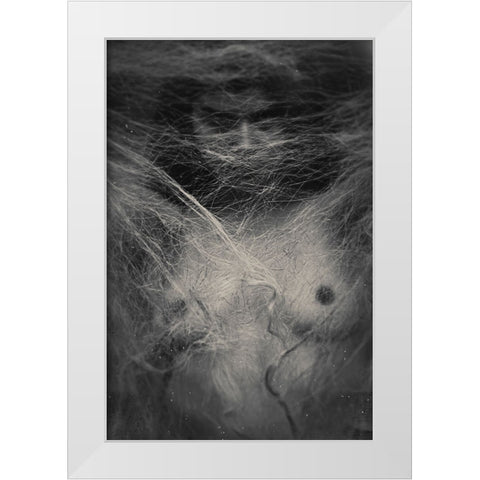 Untitled White Modern Wood Framed Art Print by Bousca, Bogdan