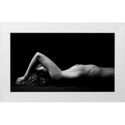 2 Stripes White Modern Wood Framed Art Print by Bosogea-Tudor, Ileana