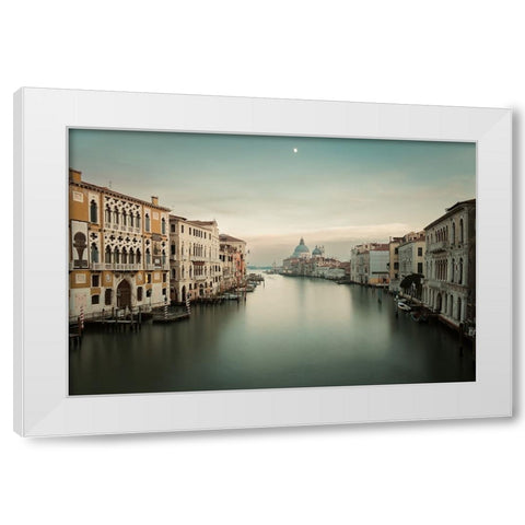 Venice White Modern Wood Framed Art Print by Reichelt, Dieter