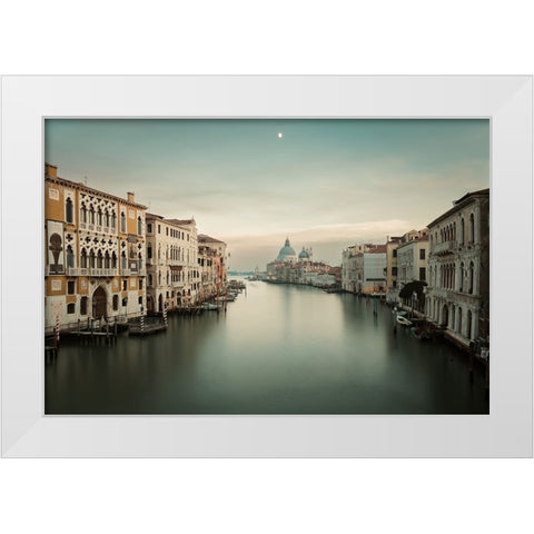 Venice White Modern Wood Framed Art Print by Reichelt, Dieter