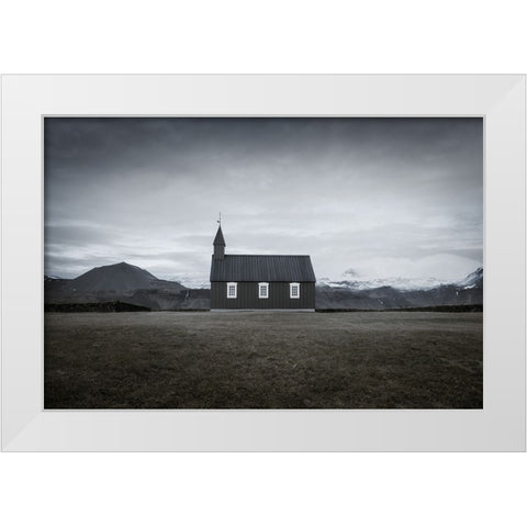 BAoAdakirkja White Modern Wood Framed Art Print by Bergolth, Matthias