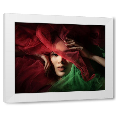 The Colors of Christmas White Modern Wood Framed Art Print by Sungkono, Heru