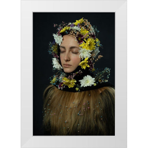 TOTAL FLOWERING White Modern Wood Framed Art Print by Usmanova, Larisa