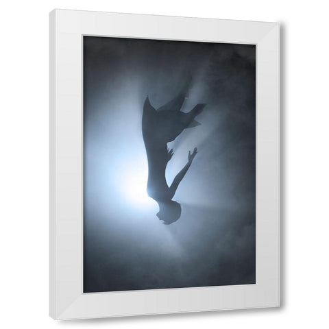 Falling White Modern Wood Framed Art Print by F, Terry