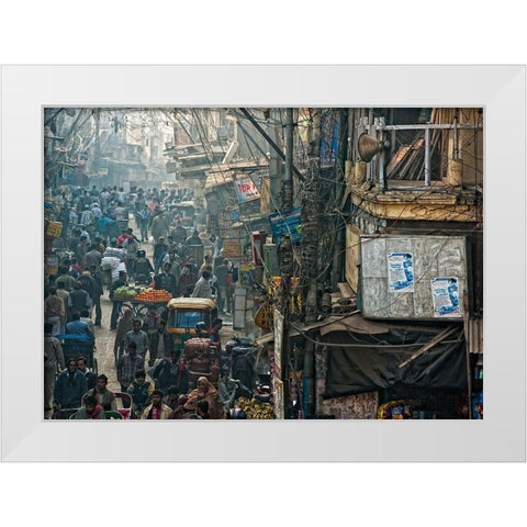 In Pursuit Of A Living White Modern Wood Framed Art Print by Dubey, Prateek