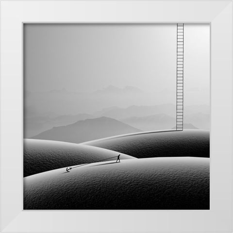 Hard White Modern Wood Framed Art Print by Malijani, Hadi