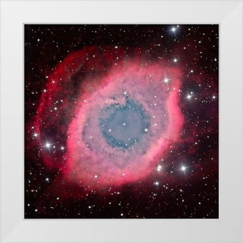 The Helix Nebula White Modern Wood Framed Art Print by Chander, Vikas