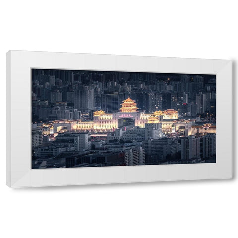 Beijingxi Railway Station White Modern Wood Framed Art Print by Shen, Ran